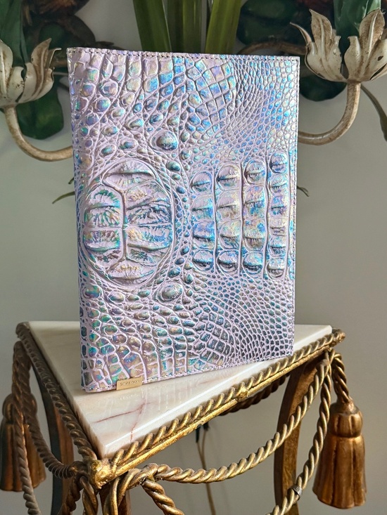 Brahmin Handbags - 💜 NWOT Brahmin Violet Wonderland Iridescent Leather Journal Front EYE 💜